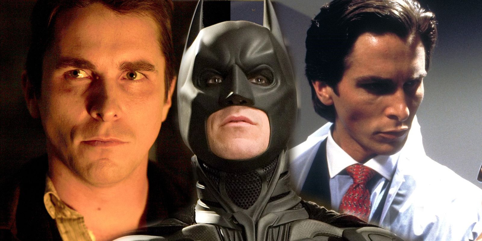 Christian Bale as Alfred Borden, Batman, and Patrick Bateman