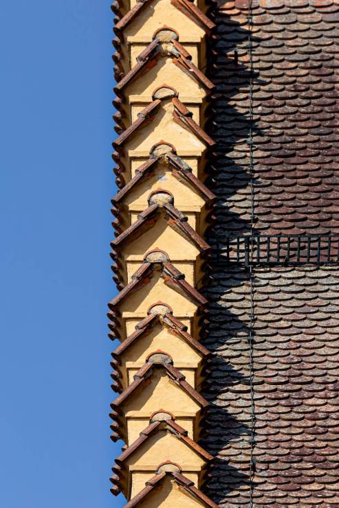 rooftop details in Passau Germany