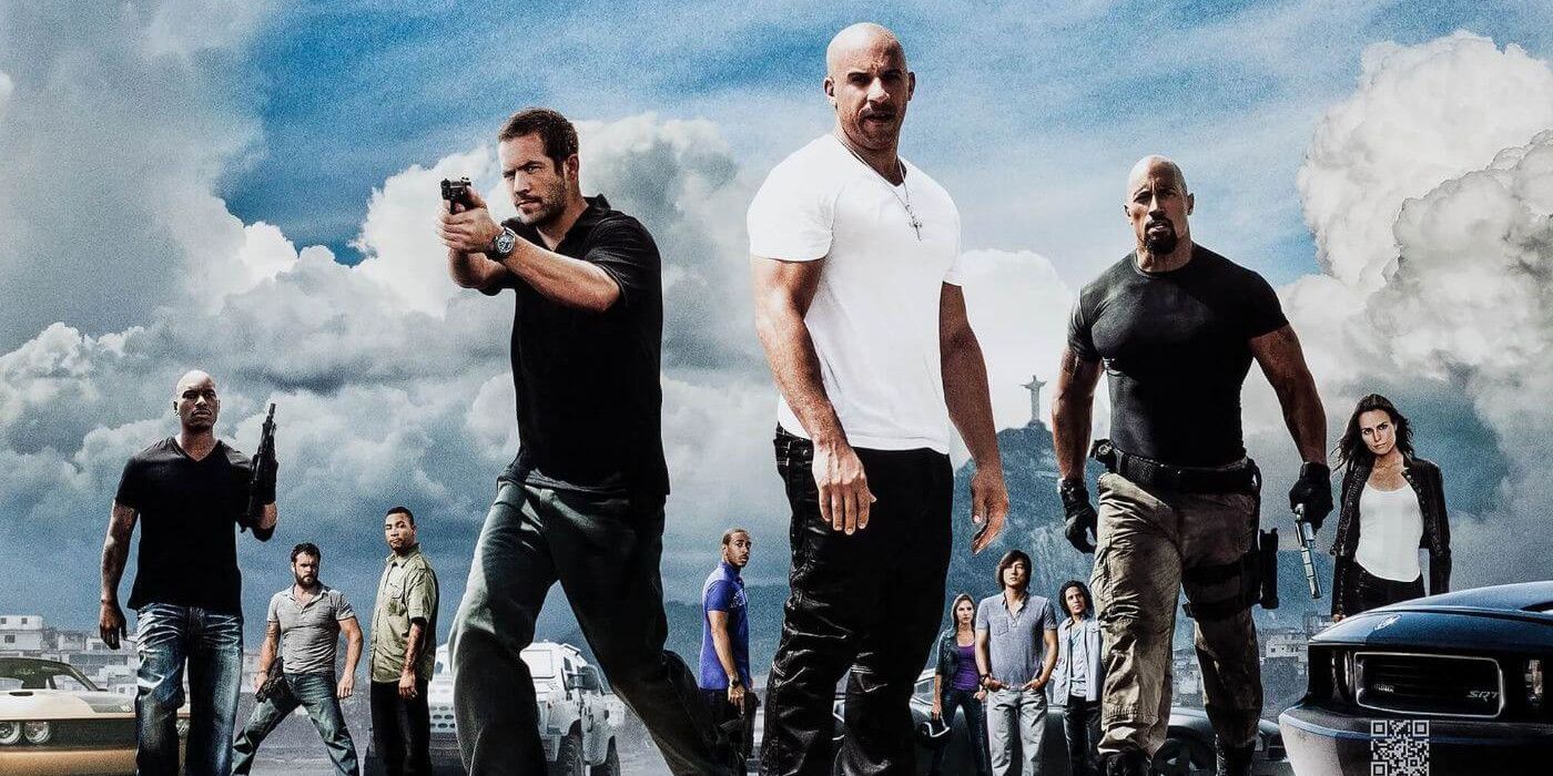Entire fast and furious cast on the poster for Fast Five