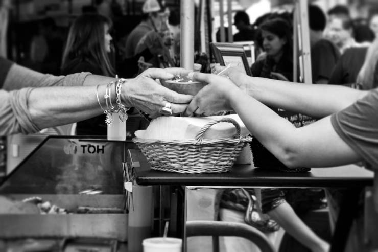 Giving Hands - Color or Black and White