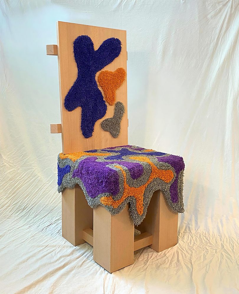wood and textile chair
