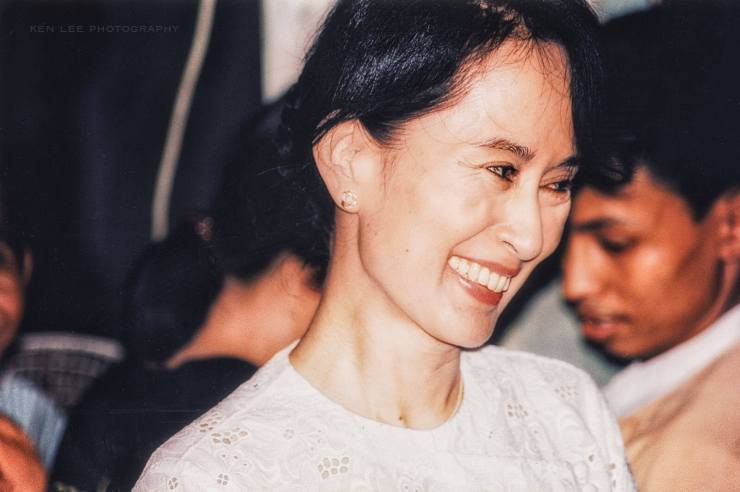 Aung San Suu Kyi in Yangom, Myanmar.