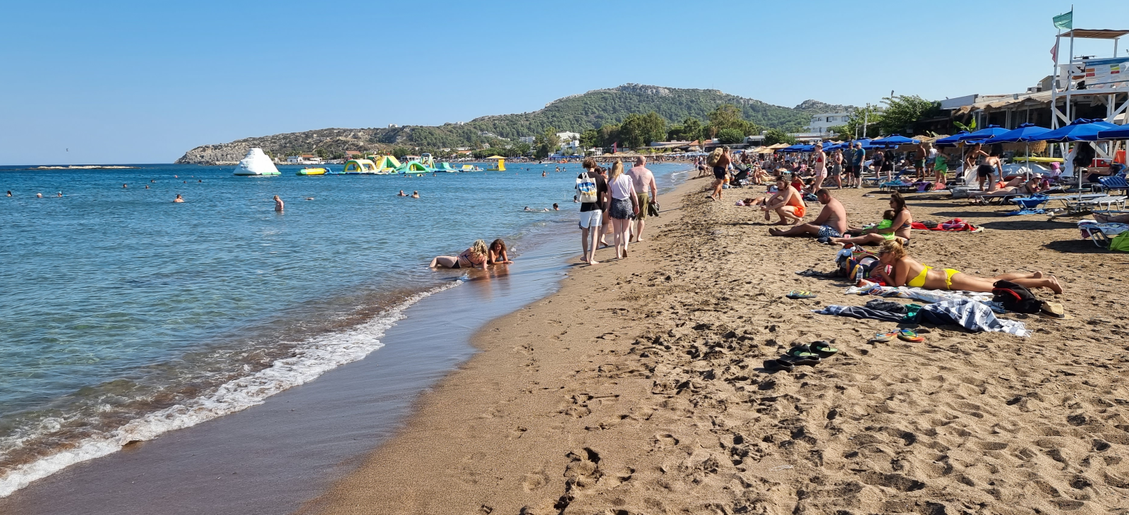 faliraki rhodes beach with waterpark