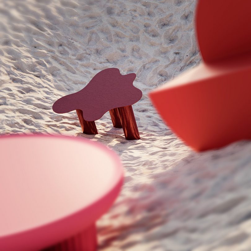 side table in sand dune