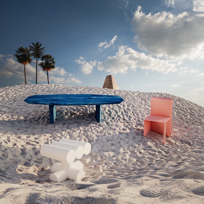 furniture in sand dune