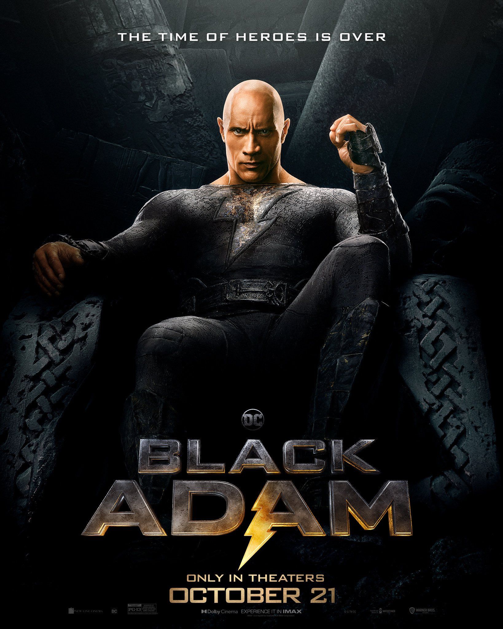 Black Adam movie DCEU hierarchy poster