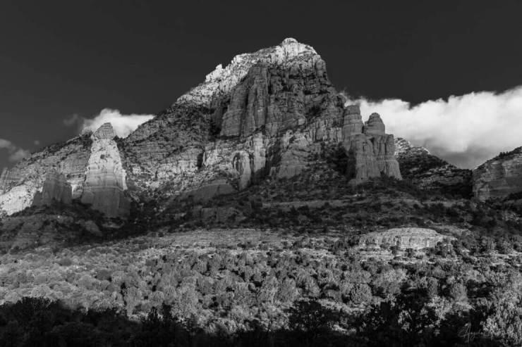 treking poles helped me get this black and white photo in Sedona