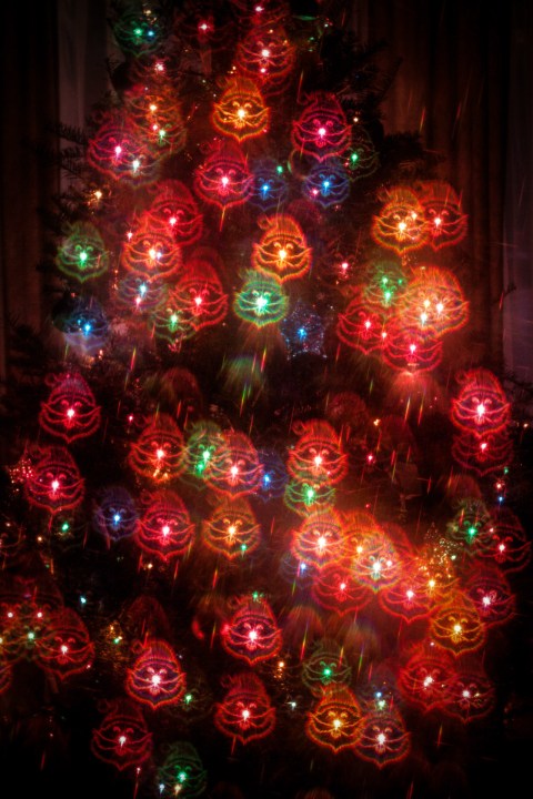 holidays santa lights on tree