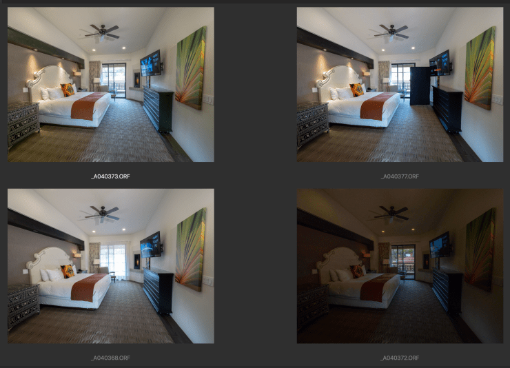 photographic exposures of the hotel suite