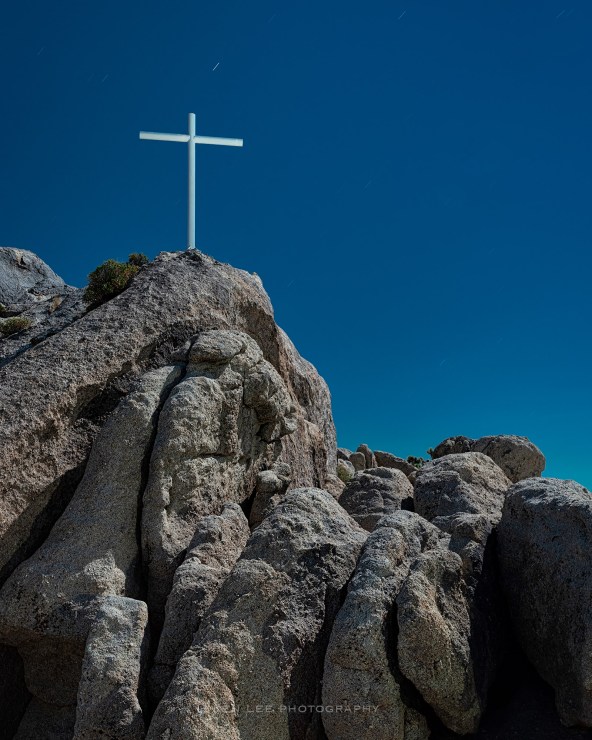 The Mojave Memorial Cross, just off Cima Road, in the Mojave National Preserve.