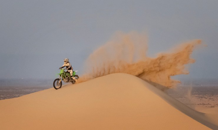 dirt bike in the sand dunes