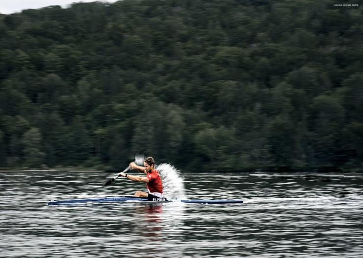 Kayak athlete in action
