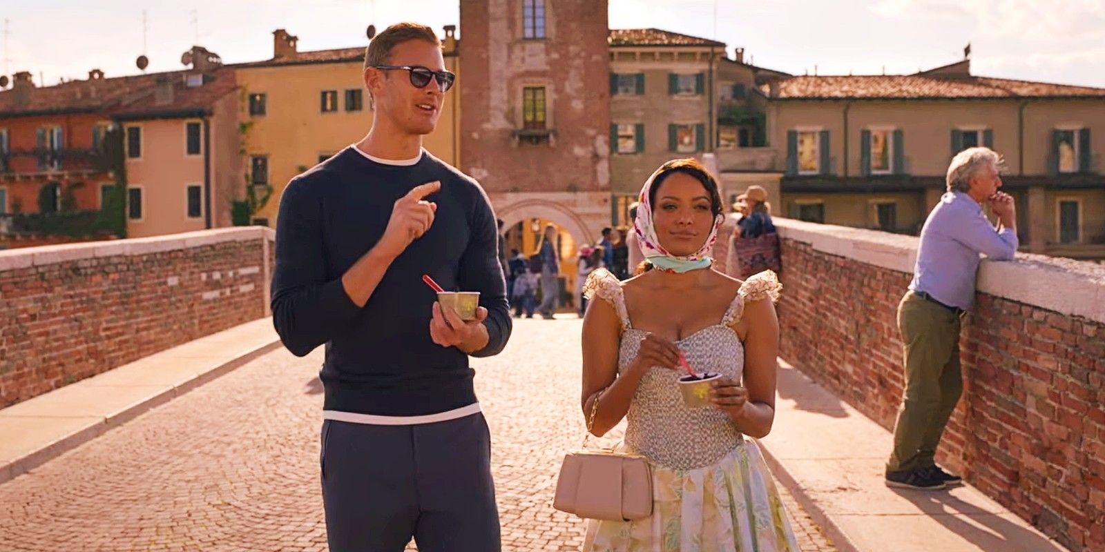 Kat Graham As Julie and Tom Hopper as Charlie in Love in the Villa