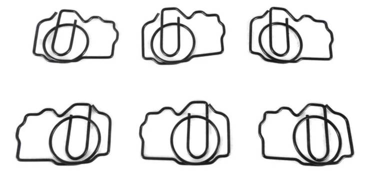 Camera-shaped paper clips