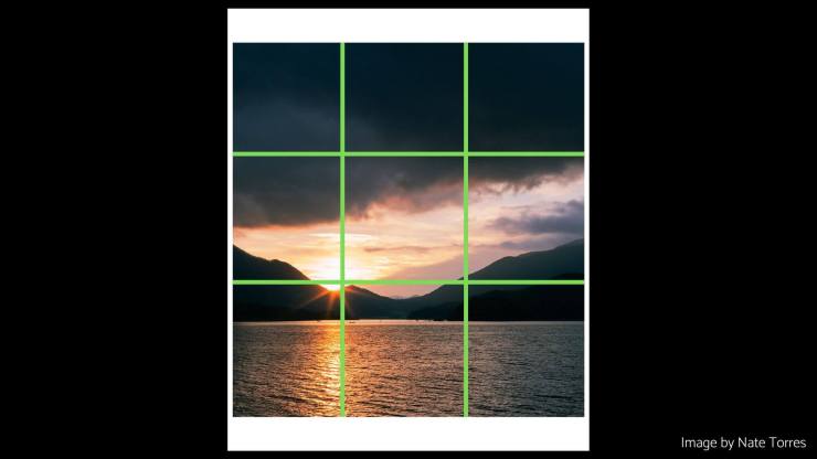 rule of thirds photography example of a sun