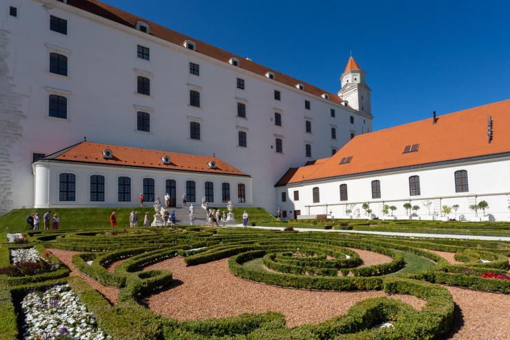 the gardens at Bratislava Castle.