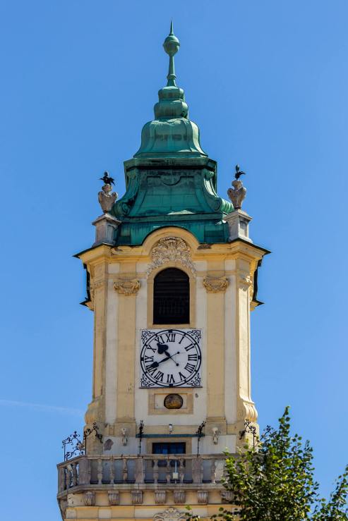 clock tower in Main Square Bratislava