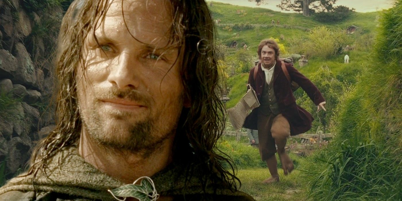 Viggo Mortensen as Aragorn in The Lord of the Rings and Martin Freeman as Bilbo Baggins in The Hobbit