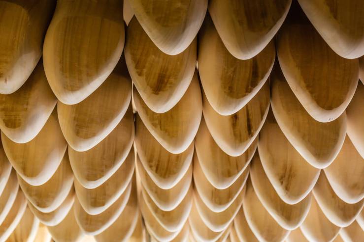 Wooden Shoes hanging in shop outside of Amsterdam