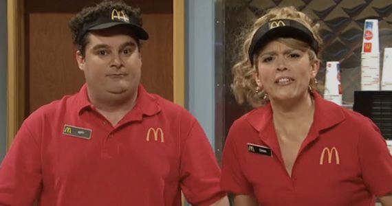 Bobby Moynihan and Cecily Strong on SNL
